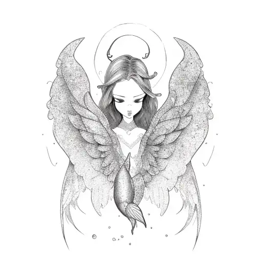 Angel Mermaid Full Wings And Tail