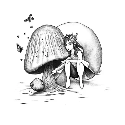 Fairy Sitting On A Red Mushroom