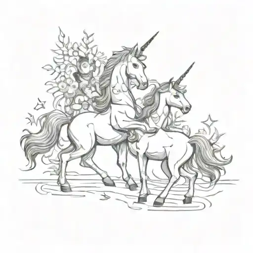 A Playful Unicorn Playing With A Group Of Children In A Stand