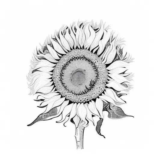 A Coffee Cup With Van Gogh's Sunflowers As Its Pattern In Sketch Style