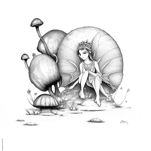Fairy Sitting On A Red Mushroom