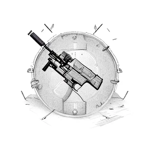 Gun And Military Drum Intertwined