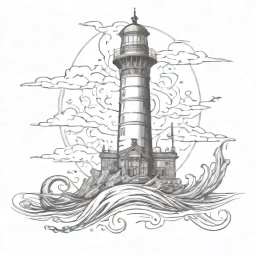 The Kraken Ruler Of The Sea Wrapped Around A Lighthouse