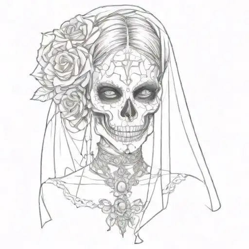 Skull Bride With Veil