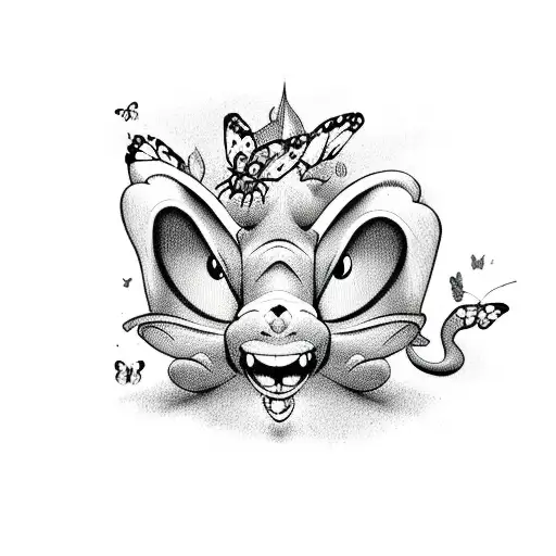 Disney Stitch With Butterflies