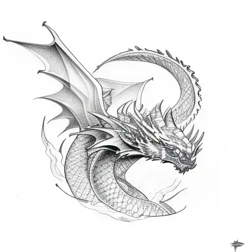 Tribal Dragon Half Sleeve