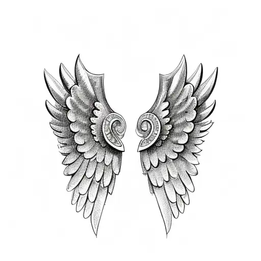 Angel Wings And Halo Ring With H And Date