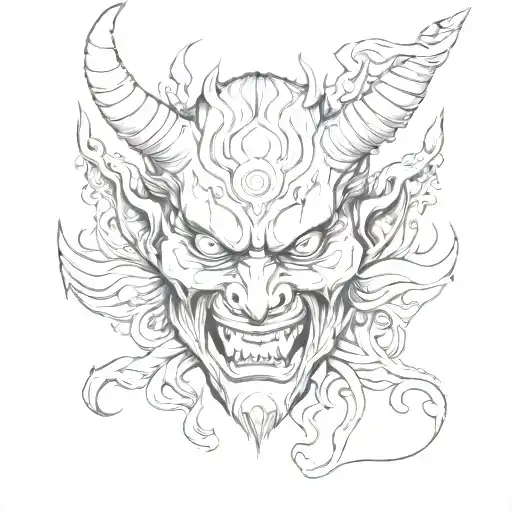 Simetric Japanese Demon Face
