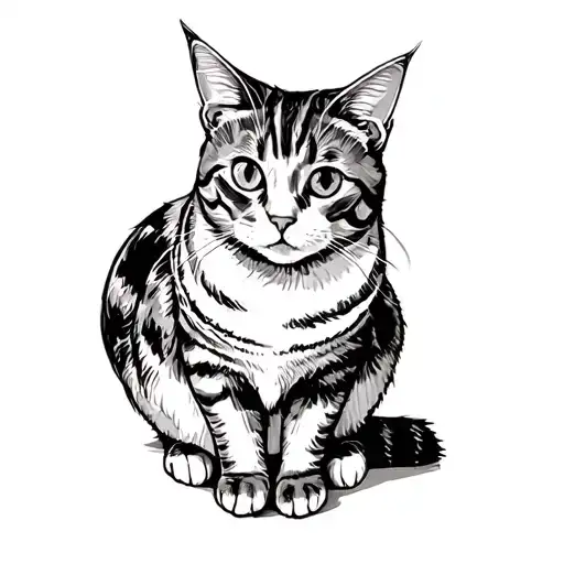 Cat Sitting Looking Away