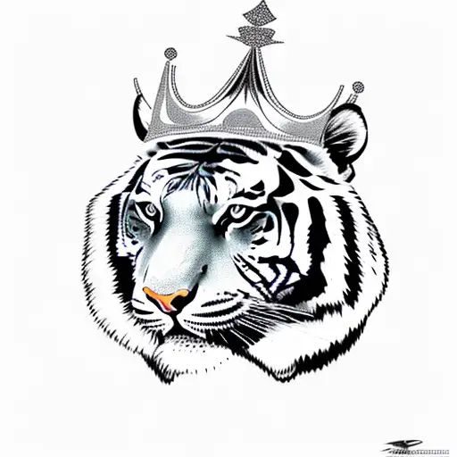 Tiger With Crown Above It