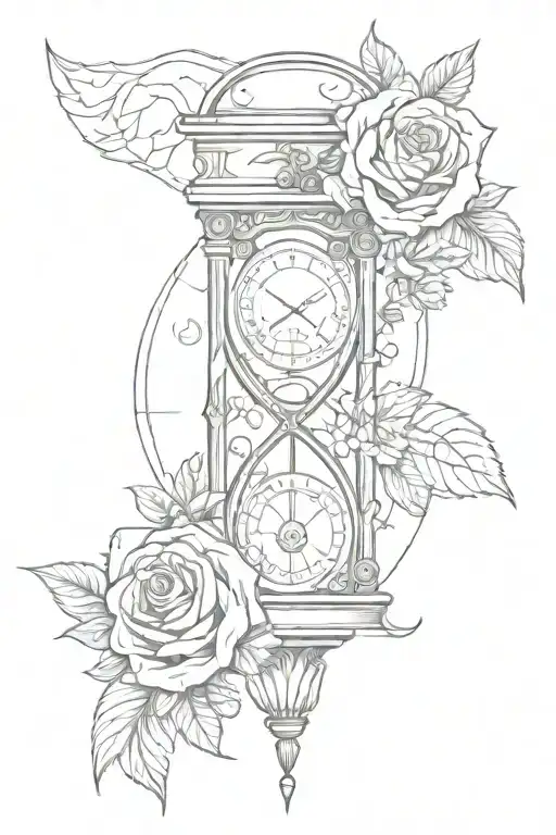 Memento Mori Memento Vivere Calf Tattoo With Hourglass