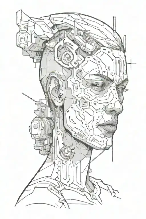 Cyberpunk Style Tattoo Featuring