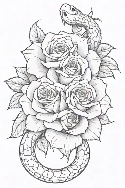 Rose With A Snake Coiled Around It