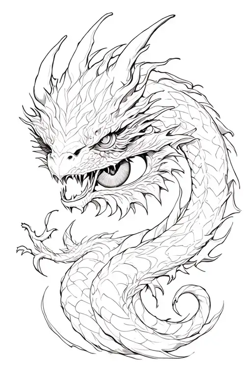 Dragon Surrounding One Eye With A Centaur Coming Out