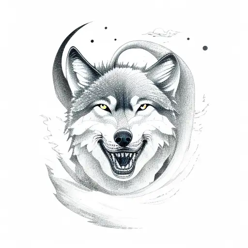 A Sailing Ship Navigating Through Stormy Waters With A Wolf Figurehead