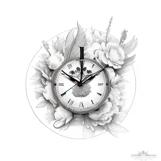 Flowers Clock Hummingbird