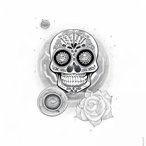 Sugar Skull With All Seeing Eye