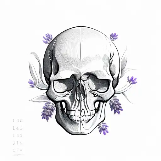 Lavender Growing In Skull