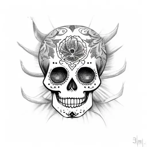 Sugar Skull With Third Eye