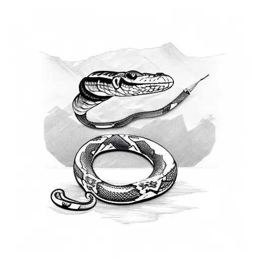 Ak47 With Snake Wrapped Around It