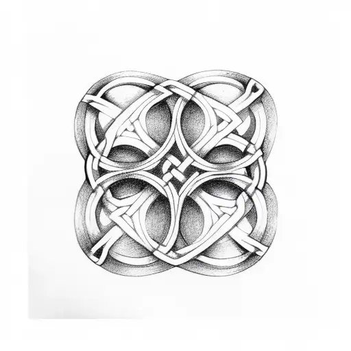 Thor's Hammer Celtic Knots Line Work