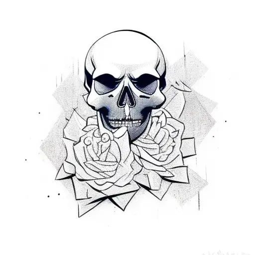 Graffiti Skull Wearing A Bandana With 'La' Tag