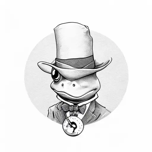 Humanized Frog In A Suit With A Monocle