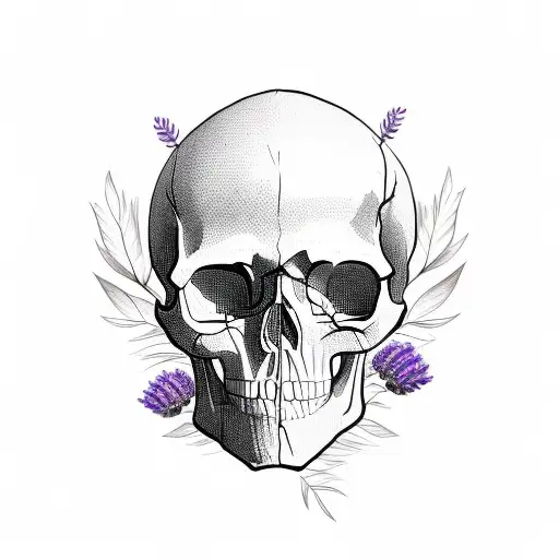 Skull With Lavender
