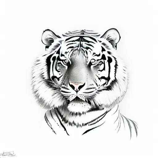 Female Tiger With Crown Above It