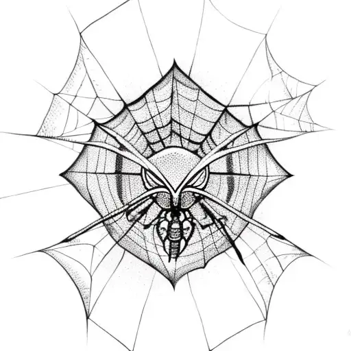 Third Eye Butterfly Shaped Spider With Web