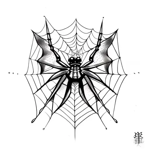 Third Eye Butterfly Shaped Spider With Web