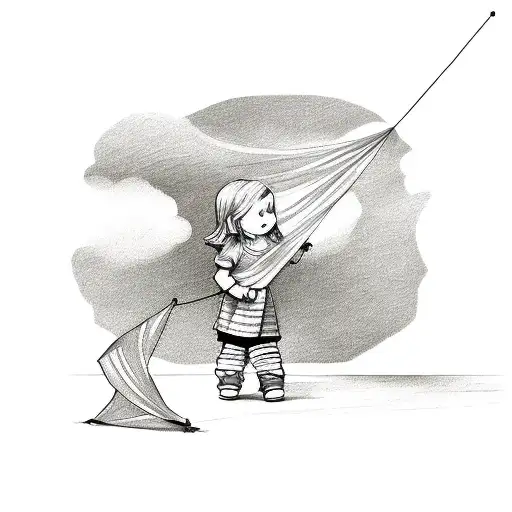 Little Girl With A Kite