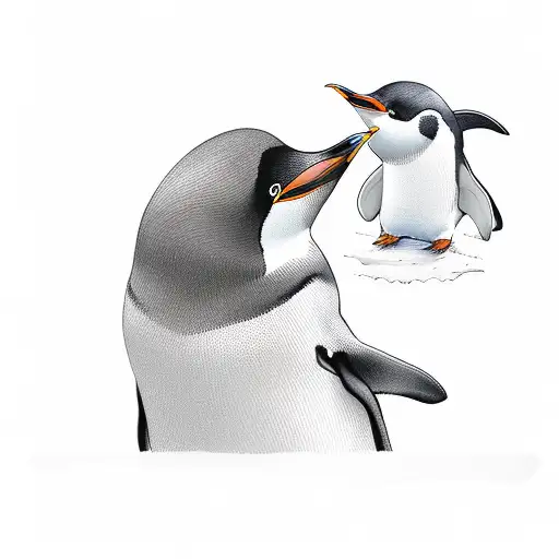 Penguin Mom And Two Sons