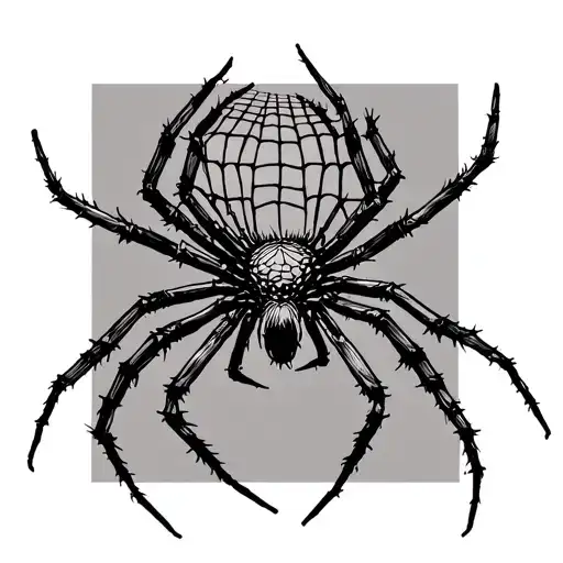 Spider With Spider Web Knee Cap