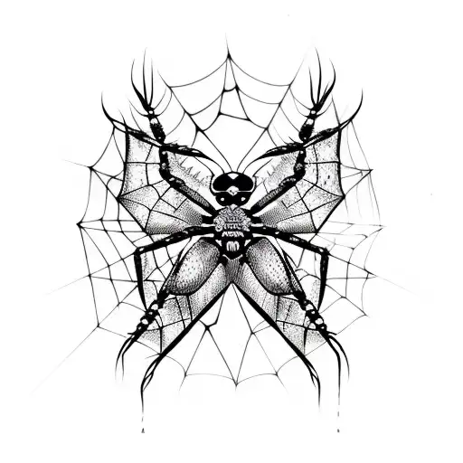 Third Eye Butterfly Shaped Spider With Web