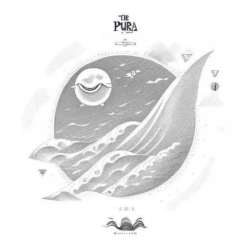 The Words 'Pura Vida' Drawn Like A Wave With Sun Behind It
