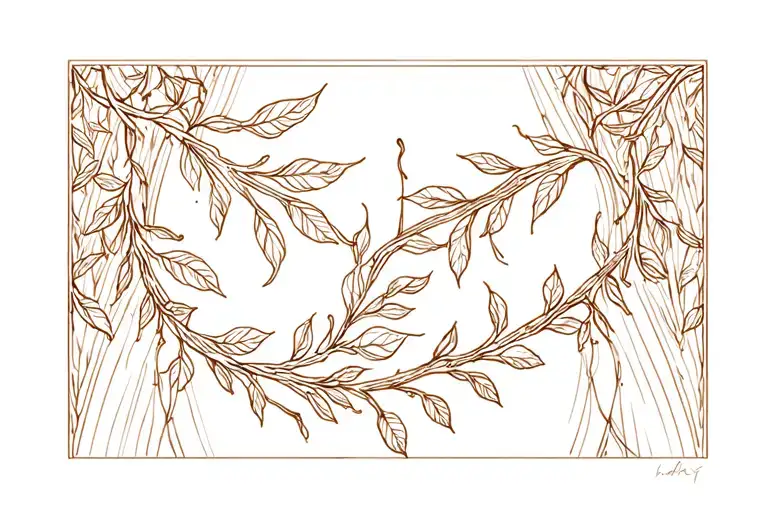 Delicate Leaves On Vines Shape For Under The Breast