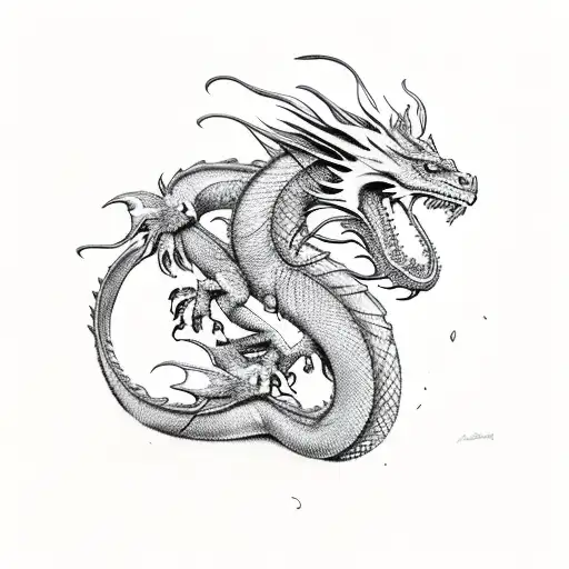 Dragon Wrapped Around Red Setter