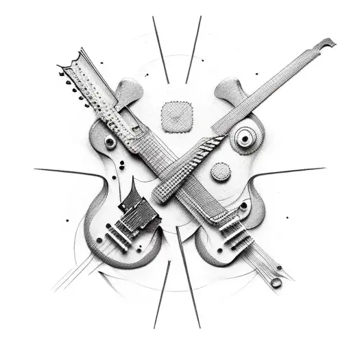 Surrealism Guitar Guitar As Bone Tendon As Strings With Surgical Skin Opening
