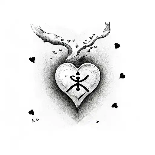 Money Raining Down On A Heart-shaped Psychology Symbol