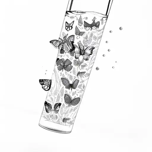 Water Lillie's And Butterflies