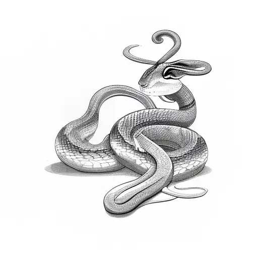 Snake Wrapped Around A Bunny