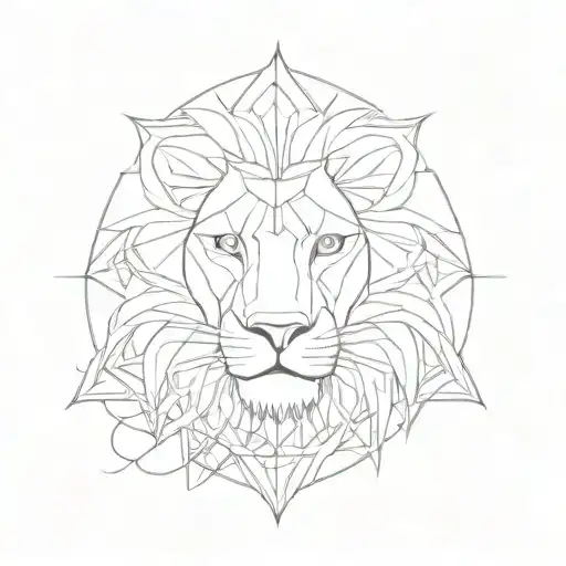 Symmetrical Lion Birth Symbol With Date