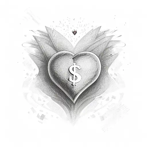 Money Raining Down On A Heart-shaped Psychology Symbol
