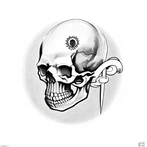 Skull With Number 8 Ball