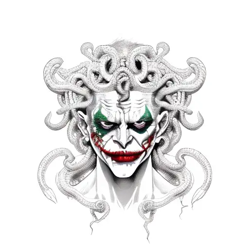 Medusa With Joker Makeup