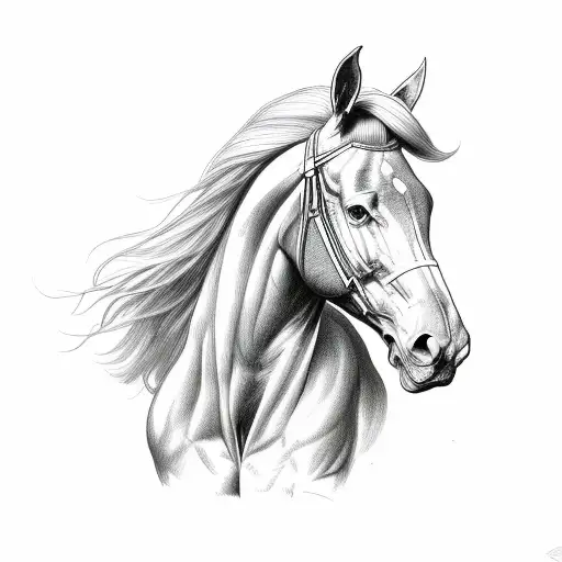 Black Race Horse No Main Strong Muscle