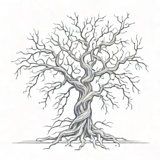 A Tree With The Branches Form Names Intertwined