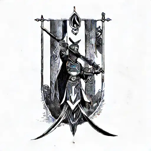 A Tarot Card 9 Sword