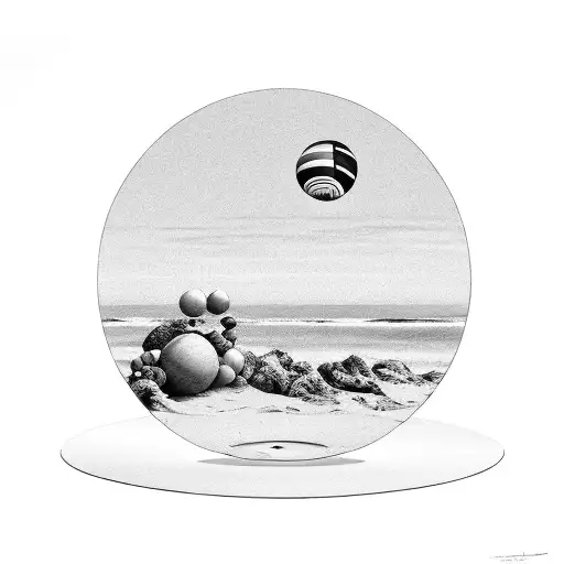 A Beach Ball Blending Into A Vinyl Record